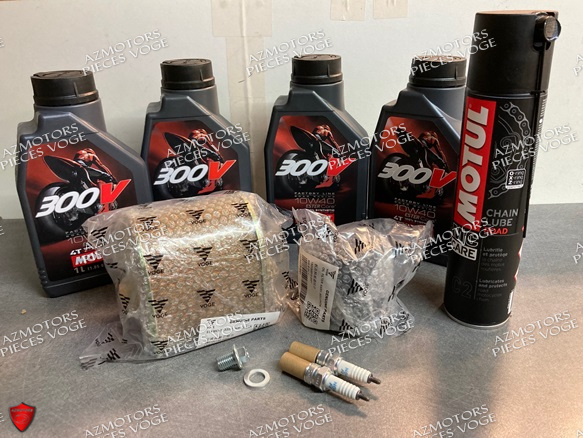 PACK REVISION FILTRES/BOUGIES VOGE 500 R/DS/DSX + HUILE MOTUL 300V 10W40 (4L) KIT RÉVISION FILTRE COMPLET VOGE 500 R/DS/DSX HUILE MOTUL 300V 10W40 origine VOGE -DISPO
