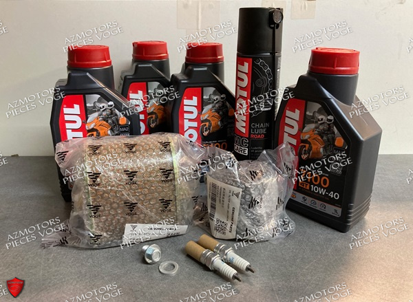 PACK REVISION FILTRES/BOUGIES VOGE 500 R/DS/DSX + HUILE MOTUL 7100 10W40 (4L) KIT RÉVISION FILTRE COMPLET VOGE 500 R/DS/DSX + HUILE MOTUL 7100 10W40 origine VOGE -DISPO