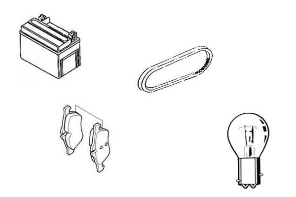 PIECES D ENTRETIEN SYM Pieces SYM courroie, batterie, plaquettes de frein, ampoule origine SYM 