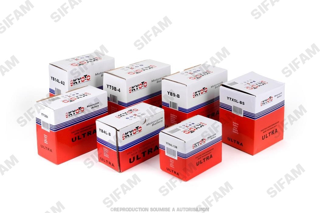 Batterie Kyoto Yb4l-a Batterie Yb4l-a
L 121mm W 71mm H 93mm
12v 4ah Acide 0,3l
 origine AZMOTORS 