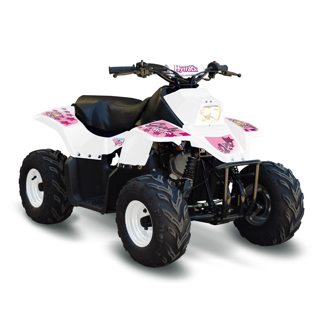 Quad HYTRACK HY80 S GIRLY BLANC-ROSE HY 80S GIRLY ==> BLANC Déco fille Rose -Non Homologué route-
À partir de 6 ans
- Moteur 4 temps, 79 cc
- Télécommande de sécurité
- Coupe-circuit de sécurité au poignet
Le port du casque est vivement conseillé

Toutes autres caractéristique dans "Application" origine HYTRACK 