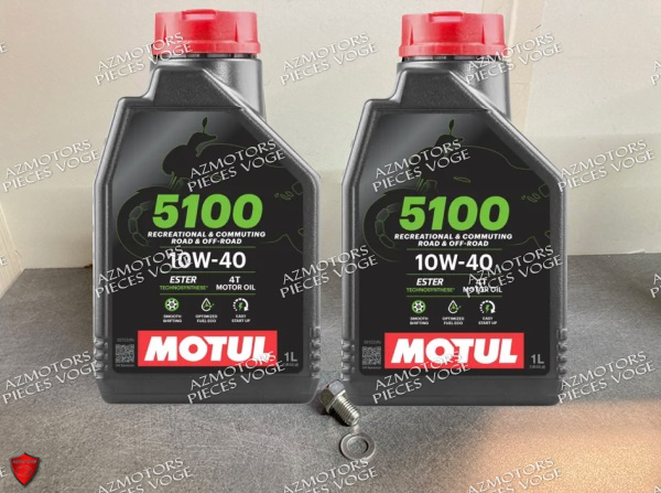 KIT VIDANGE MOTEUR VOGE 125 R ET HUILE MOTUL 5100 4T 10W-40 - (2L)  KIT VIDANGE HUILE MOTUL 2L VOGE 125 R origine VOGE 