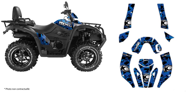 KIT DECO KYMCO MXU 500 PIXEL BLEU (2011-2018)
 KIT DECO KYMCO MXU 500 PIXEL BLEU (2011-2018) origine KYMCO -DISPO