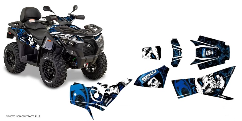 KIT DECO KYMCO MXU 700 SKULL BLEU (2019-2023)
 KIT DECO KYMCO MXU 700 SKULL BLEU (2019-2023) origine KYMCO 