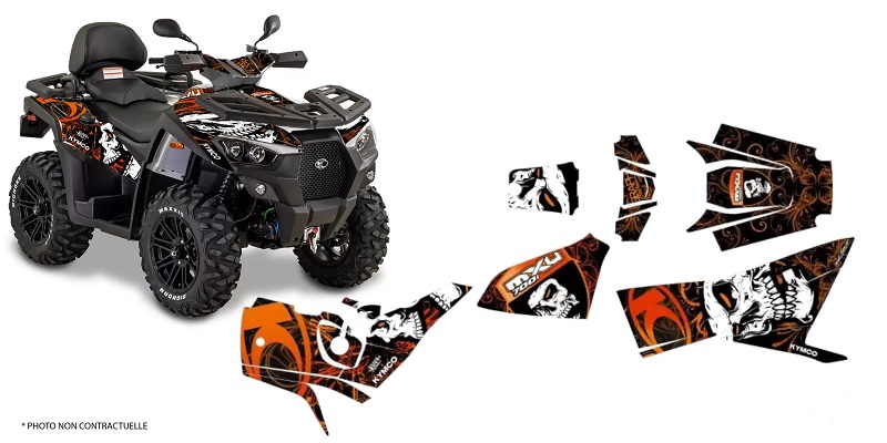 KIT DECO KYMCO MXU 700 SKULL ORANGE (2019-2023)
 KIT DECO KYMCO MXU 700 SKULL ORANGE (2019-2023) origine KYMCO 