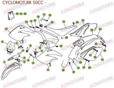 Ensemble de carénages BETA RR … Ensemble de carénages BETA RR BLANC, 2005-2009 origine AZMOTORS -NSFP