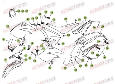 Ensemble de carénages BETA RR … Ensemble de carénages BETA RR RACING ROUGE FLASH/BLANC, 2005-2009 origine AZMOTORS -NSFP