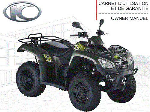 FR - MANUEL UTILISATEUR MXU 400 GREEN LINE (derniere pieces dispo) KYMCO T300LA70BGA6-FR - MANUEL UTILISATEUR MXU 400 GREEN LINE origine KYMCO -DISPO