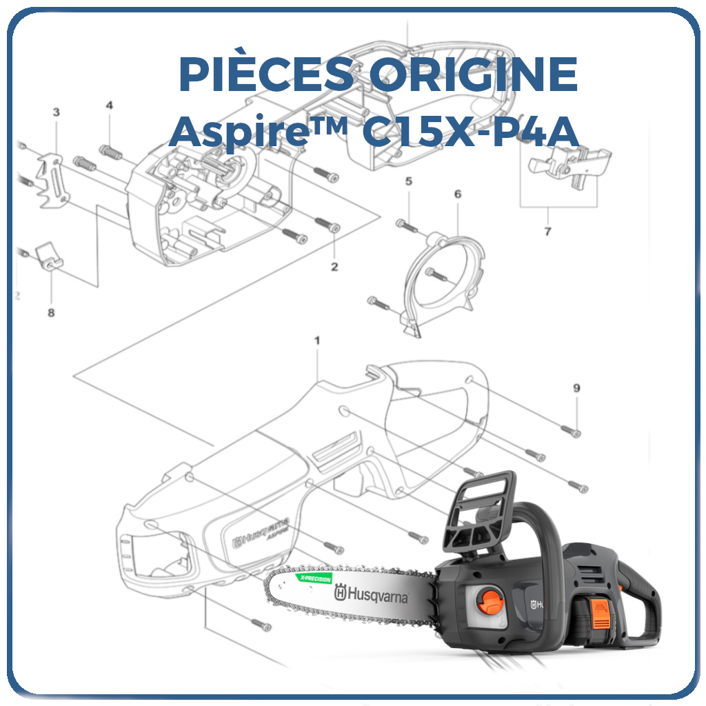 PIECES TRONCONNEUSE Aspire C15X-P4A HUSQVARNA PIECES de TRONCONNEUSE Aspire C15X-P4A Référence (PNC) 970720504 origine HUSQVARNA -DISPO