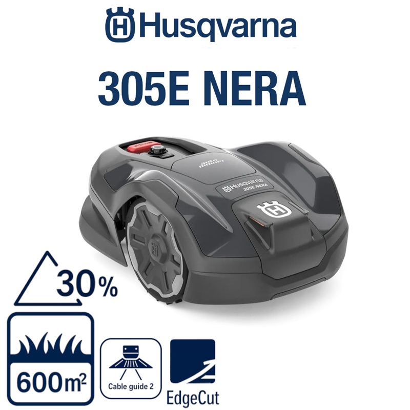 ROBOT TONDEUSE 305E NERA Automower Robot de tonte pour les pelouses de petite et moyenne taille et qui taille les bordures. jusqu`à 600 m² origine HUSQVARNA JARDINS_500–600M²