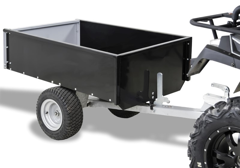KA-01-0450-REMORQUE QUAD & SSV BASCULANTE (1200 x 800 x 300 Capacité 300 kg)
Remorque non homologuée pour un usage sur la voie publique 
Type basculante, 1 essieu 
Equipée dun attelage classique 
Capacité de charge : 300kg 
 Dimensions charge utile : longueur 1200mm x largeur 800mm x hauteur 300mm 
Pneus de type off-road