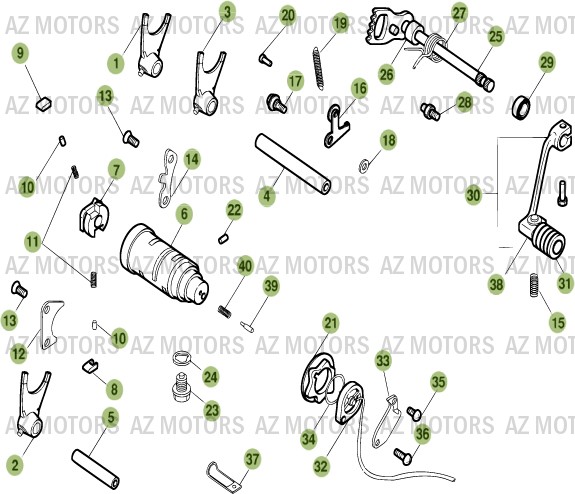 Commande De Boite A Vitesses BETA Pièces ALP 125cc [2007]