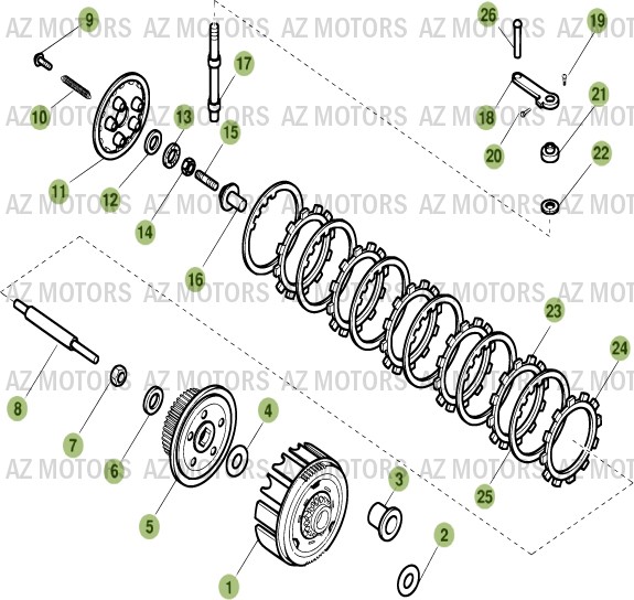 Embrayage BETA Pièces ALP 125cc [2007]