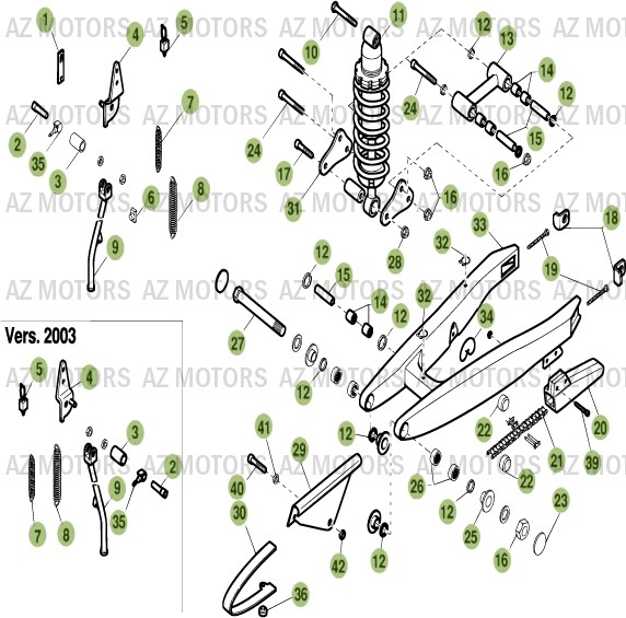 FOURCHE ARRIERE SUSPENSION ARRIERE BETA 125 ALP 07