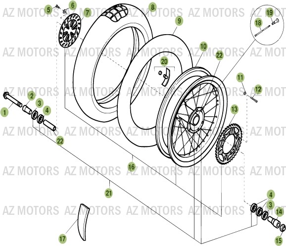 ROUE ARRIERE BETA 125 ALP 07