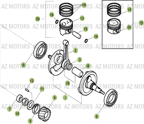 VILEBREQUIN PISTON CONTRE ARBRE BETA 125 ALP 07