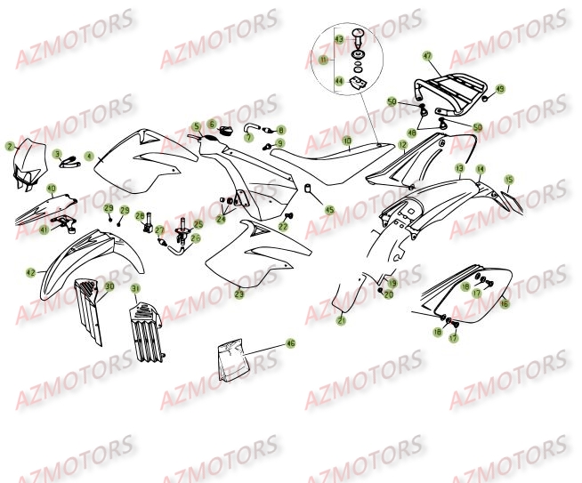 CARENAGES RESERVOIR SELLE pour 125-RE-09