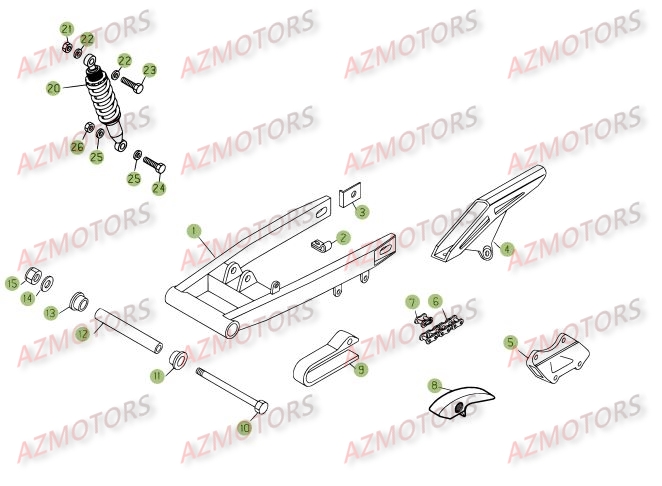 Fourche Arriere Suspension Ar BETA Pièces Beta RE 125 4T - 2009