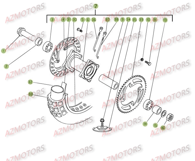 ROUE ARRIERE BETA 125 RE 09