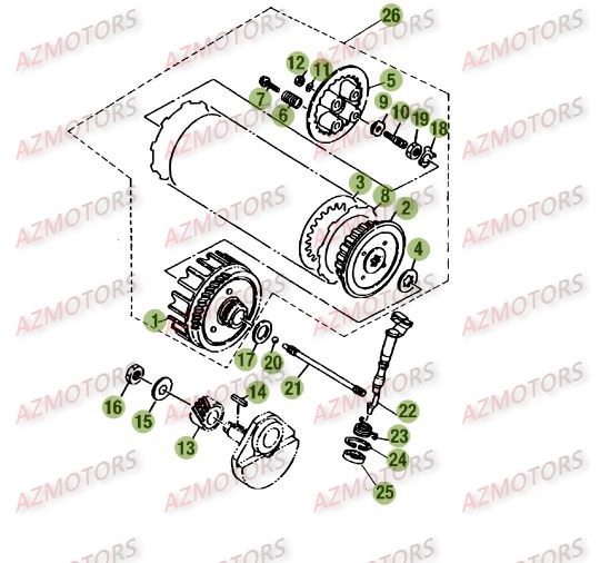 Transmission Embrayage BETA Pièces Beta RE 125 4T - 2009