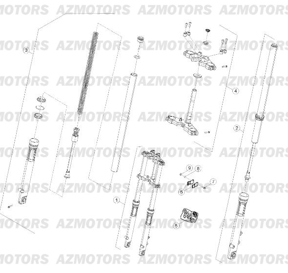 Fourche No Serie 100371 A 19999 BETA Pièces Beta RE 125 4T - 2015-2014-2013