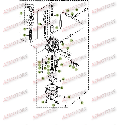 CARBURATEUR 3 pour 125-RE-2008-09