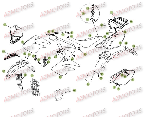 CARENAGES RESERVOIR SELLE pour 125-RE-2010-11