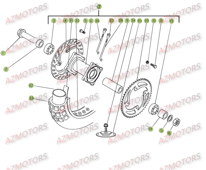 Roue Arriere BETA Pièces Beta RE 125 4T - 2010-2011