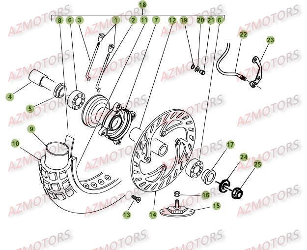 ROUE AVANT pour 125-RE-2010-11