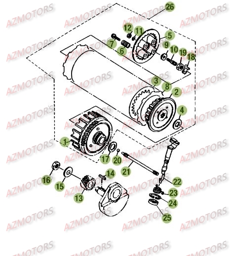 Transmission Embrayage BETA Pièces Beta RE 125 4T - 2010-2011