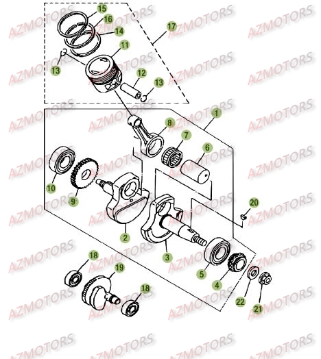 VILEBREQUIN PISTON CONTRE ARBRE BETA 125 RE 2010 11