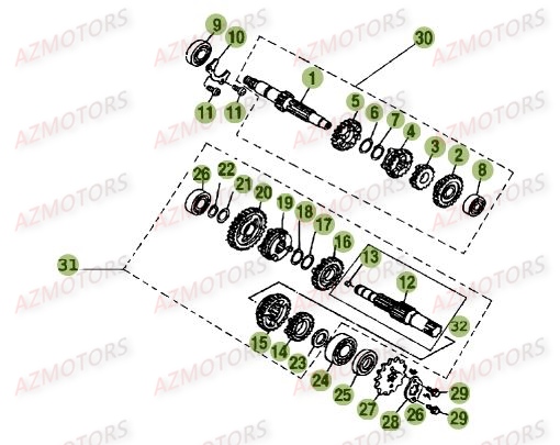 BOITE_A_VITESSES BETA Pièces RR Enduro 125 RR 4T - 2016