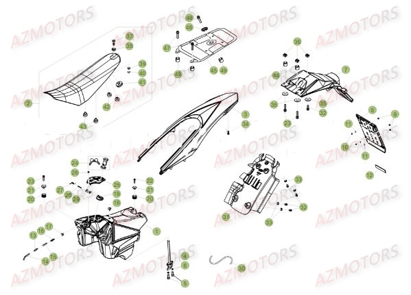 CARENAGES ARRIERE pour 125-RE-2016