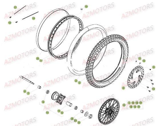 Roue Avant BETA Pièces Beta RE 125 4T - 2016
