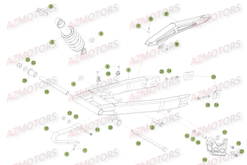 Suspension Arriere BETA Pièces Beta RE 125 4T - 2016
