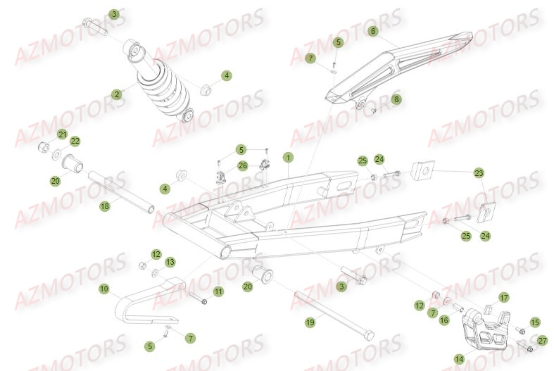 SUSPENSION ARRIERE pour 125-RE-2016