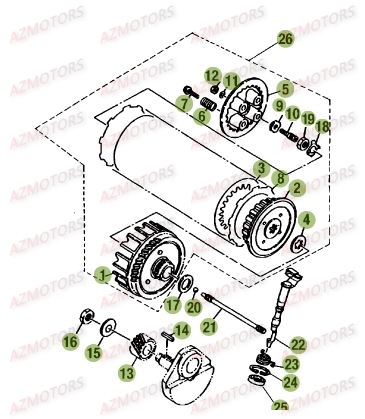 Transmission BETA Pièces Beta RE 125 4T - 2016