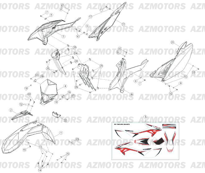 Carenages Reservoir Selle Avant No Serie 1505 A 99999 BETA Pièces Beta RR 125 Enduro 4T - 2015-2014-2013
