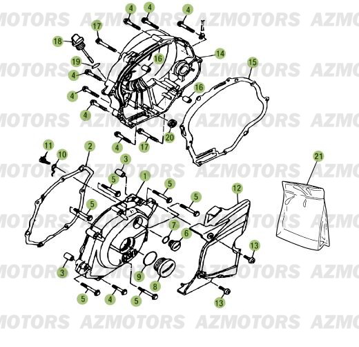 Carter 2 BETA Pièces Beta RR 125 Enduro 4T - 2015-2014-2013