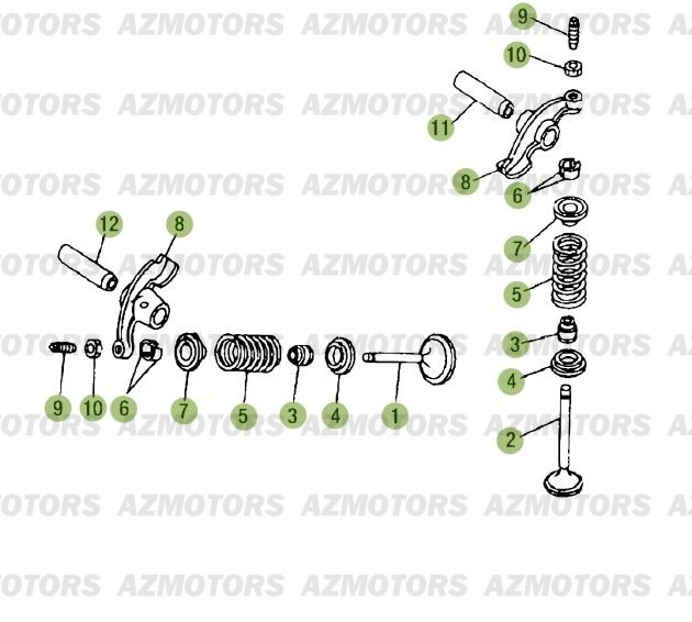 Cylindre Culasse Distribution 2 BETA Pièces Beta RR 125 Enduro 4T - 2015-2014-2013