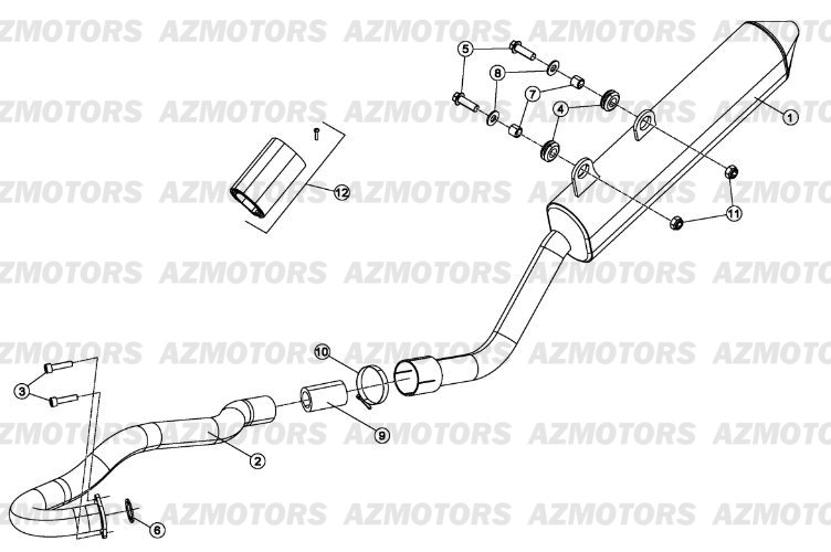 Echappement BETA Pièces Beta RR 125 Enduro 4T - 2015-2014-2013