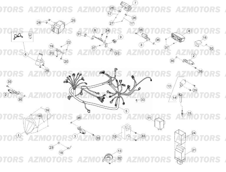 Installation Electrique BETA Pièces Beta RR 125 Enduro 4T - 2015-2014-2013