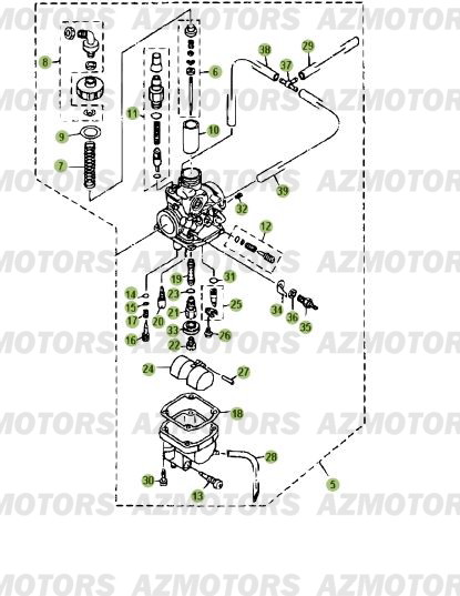 Carburateur 3 BETA Pièces Beta RR 125 Enduro 4T - 2007