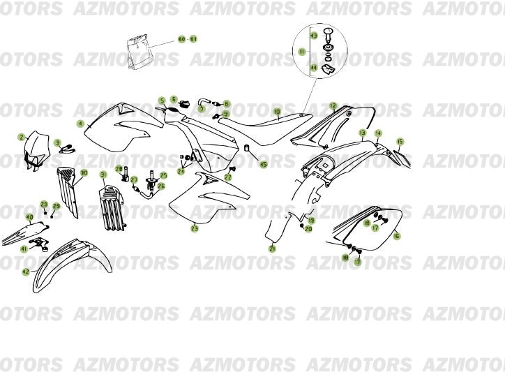 CARENAGES_RESERVOIR_SELLE BETA Pièces RR 125 ENDURO 4T 2007