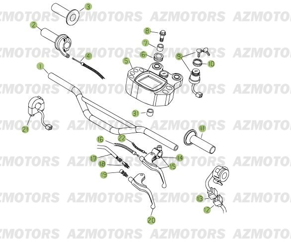 Commandes Guidon BETA Pièces Beta RR 125 Enduro 4T - 2007