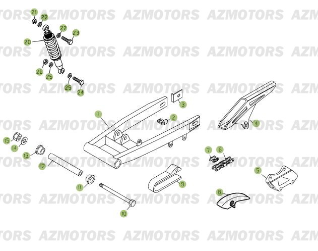 FOURCHE ARRIERE SUSPENSION AR BETA 125 RR 2007