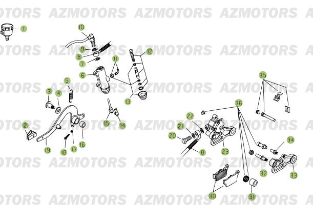 Freins Arriere BETA Pièces Beta RR 125 Enduro 4T - 2007