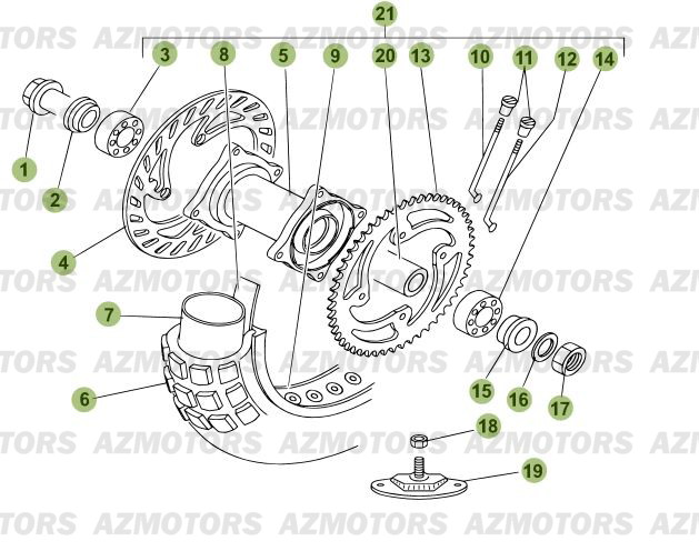 Roue Arriere BETA Pièces Beta RR 125 Enduro 4T - 2007