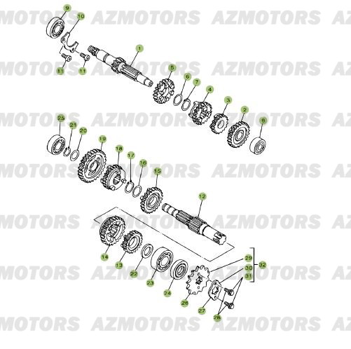 Boite A Vitesses BETA Pièces Beta RR 125 Enduro 4T EURO3 - 2008