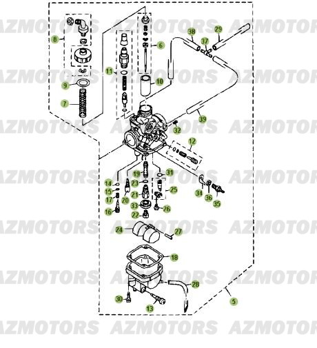 Carburateur 3 BETA Pièces Beta RR 125 Enduro 4T EURO3 - 2008